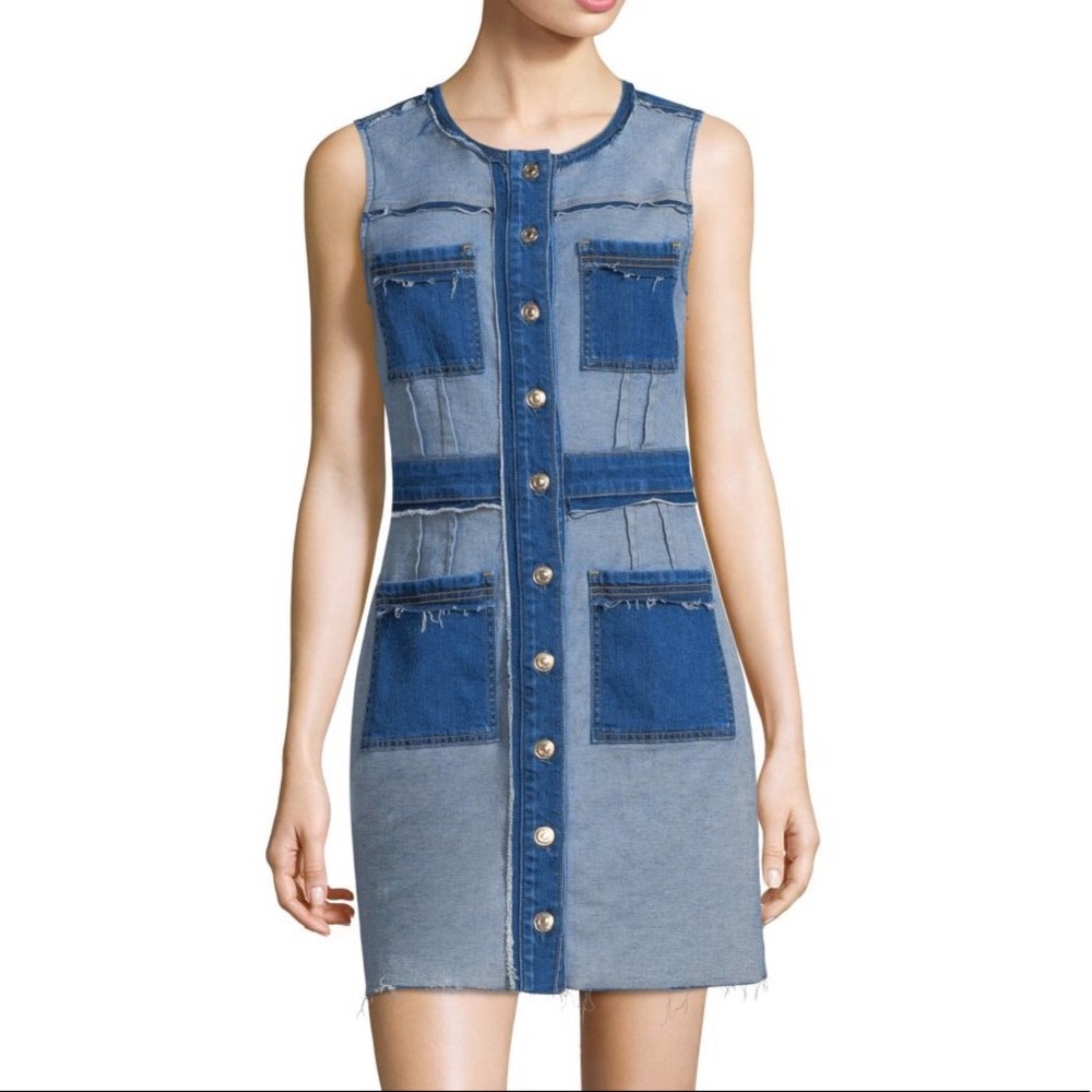 7 for all mankind patchwork denim dress